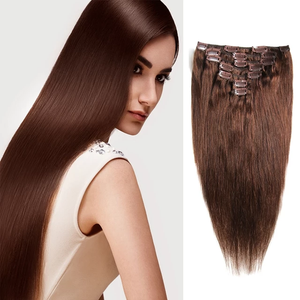 Extensiones de cabello Jasmine Hair Luxury 100% cabello humano, con clip, cabello virgen con cutícula alineada, extensiones de cabello natural con clip, cabello liso. - Product Image 3