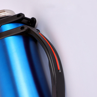 Bouteille isotherme de voyage en acier inoxydable à double paroi, grande capacité 2000 ml (2 L), avec poignée, pour garder au chaud