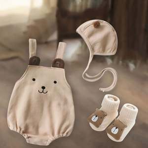 Ensemble de vêtements pour bébé en coton biologique coloré pour nouveau-né, barboteuses de printemps pour bébé, coffret cadeau pour bébé - Product Image 5