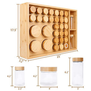 Étagère à épices multifonction en bambou avec 32 pots à épices, organisateur de rangement moderne pour la <span class=keywords><strong>cuisine</strong></span>, rangement pour la <span class=keywords><strong>cuisine</strong></span> domestique - Product Image 4