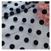 Polyester Coton Soie Velours Ignifuge Polka Dot Velours Sheer Drapé Rembourrage B1 Jacquard Rideau Occultant Tissu
