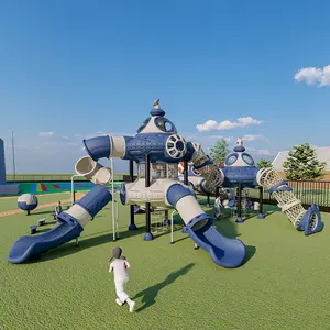 Popular Theme Park Outdoor Playground Climbing Amusement Plastic Slide Manufacture Price Outdoor Amusement Equipment