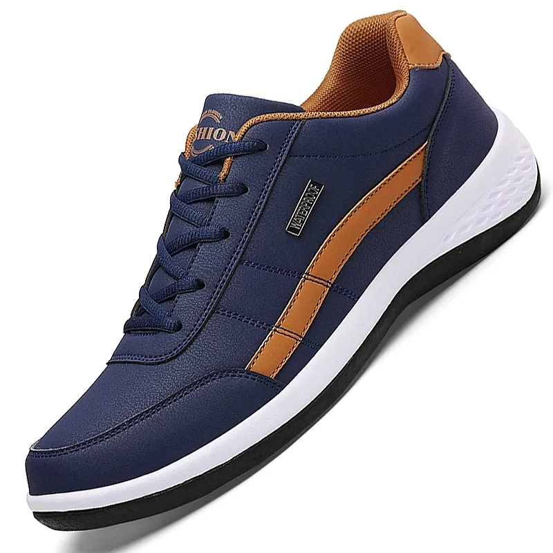 Custom LOGO OEM Trend Casual Shoe Italian Breathable Leisure Male Sneakers Non-slip Footwear Men Leather Men Shoes Sneakers