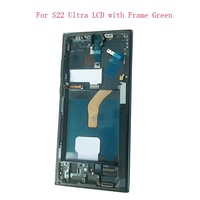 Layar LCD OLED S22 Ultra dengan Bingkai Bezel Hitam Ungu Hijau Putih
