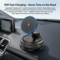 Support de chargeur sans fil magnétique pour voiture 15W avec ventouse à vide 360° °   Support de téléphone pliable rotatif pour iPhone
