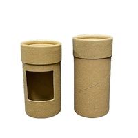Tube en papier kraft cylindrique personnalisé en usine avec fenêtre, emballage biodégradable en tube de papier kraft rond