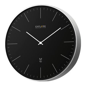 Reloj de pared (25cm) sin números, negro y plateado RAC1001 - Product Image 1