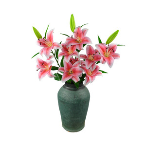 ดอกลิลลี่ฟิล์ม 4 หัว สีชมพู สูง 101 ซม. สำหรับตกแต่งงานแต่งงาน ตกแต่งบ้าน ตกแต่งโต๊ะโรงแรม ตกแต่งแท่นยืนพูด - Product Image 5