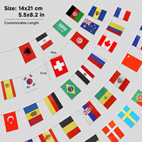 Drapeaux en guirlande personnalisés pour divers pays, double face, en tissu robuste, pour événements extérieurs et sportifs, vente en gros
