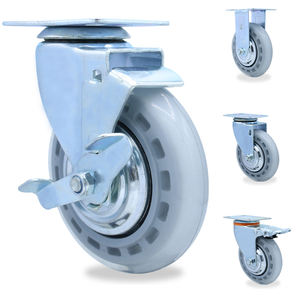 Mittelschwere 4-Zoll-Lenkrollen 100mm Transparente Schwarze PU-Polyurethan Feststellbare Trolley-Schwenkrollen - Product Image 4