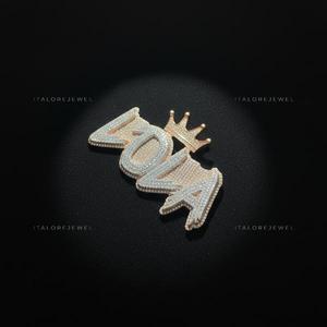 Colgante de Letra Lola con Moissanita en Canal, Chapado en Oro de 18K sobre Plata 925, Amuleto Hiphop, Joyería Unisex para Fiesta - Product Image 3