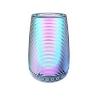 Haut-parleur portable en plastique 5.2 avec lumière LED RGB, sortie 10W, batterie intégrée, pour usage extérieur et domestique, fonction vocale intelligente pour le bureau et la collecte de fonds, petit format