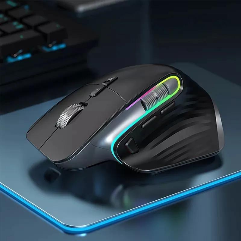 Jelly Comb Blue-tooth 2.4G Wireless Mouse RGB Gaming Mouse for Gamer 4000DPI Rechargeable Programming Ergonomic Mice Slient