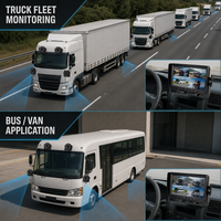 Moniteur de véhicule rabattable IPS LCD 2 canaux avec télécommande, entrée vidéo double USB/carte SD pour caméra de recul de camion/bus/fourgonnette pour la sécurité