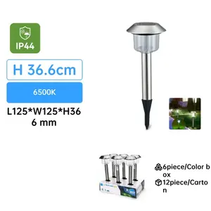 Luce LED solare da esterno 6500K, ad alta efficienza energetica, resistente alle intemperie, ideale per illuminare giardini e sentieri. - Product Image 2