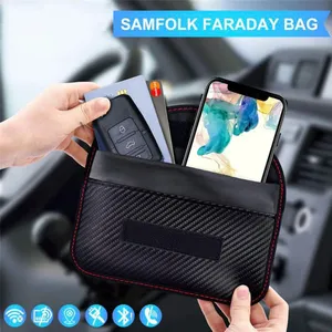 Factory Wholesale Waterproof Faraday RFID Car Key Signal Blocking Pouch For Cellphone Car Keys Bank Cards