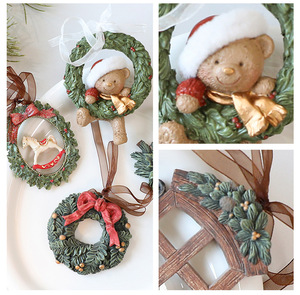 LINGKAI Lot d'ornements de Noël vintage en résine 3D (sapin, chaussette, cloche) pour décoration festive à suspendre à la maison - Product Image 5