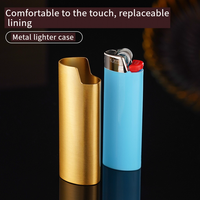 Coques de Recharge pour Briquets Vides, Accessoires de Cigarettes, Étui Support de Briquet en Métal Personnalisé de Luxe avec Anneau Porte-clés