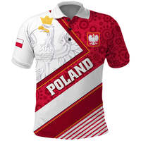 Pologne Jour de l'Indépendance Polo Pologne Aigle Blanc Motif Floral Polonais En Gros Pologne Drapeau Conception Polo À Manches Courtes