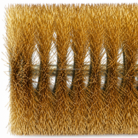 Brosse industrielle en gros à rouleaux, à poils en fil d'or, multi-sections, en fil d'acier robuste pour le nettoyage des surfaces rugueuses