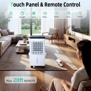 Refroidisseur d'air portable FODFINU, réservoir d'eau de 6,87 gallons, refroidisseur évaporatif 2500 CFM avec télécommande pour la maison et le bureau - Product Image 3