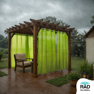 2in1 Waterproof Outdoor Curtain 260 GSM Lime Grass with Fresh Vibrant Green Tones for Modern Patio <b>Privacy</b> Sun Protection - Product Image 3