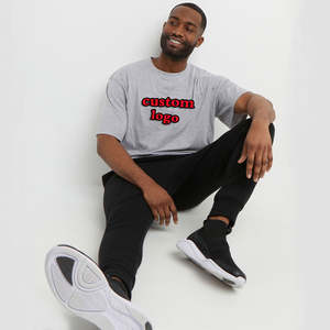 T-shirt personnalisé à col montant pour hommes 100% coton de haute qualité, épais, luxe, épaules tombantes, tricoté grande taille personnalisable pour hommes - Product Image 4