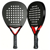 Raquette de padel avec poignée en titane, Eva noir, balles de padel, forme de pelle en fibre de carbone 15k, unisexe