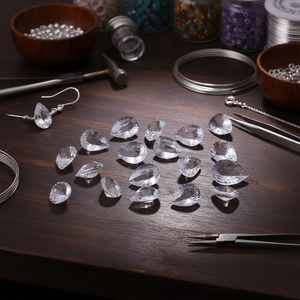 Fine qualité cristal naturel facettes poire forme diamant Cabochon lâche fabrication de bijoux boucles d'oreilles Bracelets propriétés curatives - Product Image 3