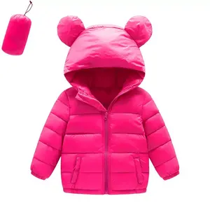 Jaqueta infantil fofa com caimento solto acolchoado, casaco de meninas fofo personalizado de outono e inverno