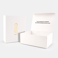 Vente en gros de boîtes d'emballage pliables en papier avec impression personnalisée et logo Boîte cadeau magnétique blanche de luxe