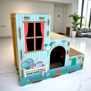 مذهل وعالي الجودة حديث معاد تدويره من الورق المموج ، بيت خربشة القط بثلاثة طوابق ، لبيت متعدد القطط - Product Image 4