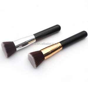 Brosse <span class=keywords><strong>Kabuki</strong></span> de Contour <span class=keywords><strong>plat</strong></span> pour le visage, brosse de Contour des cheveux vegan, brosse à base, nouveau Design - Product Image 1