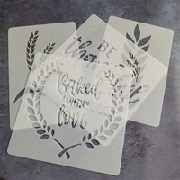 Ensemble de 4 pochoirs à motif d'épi de blé pour la cuisine, pochoirs creux pour le saupoudrage, pochoirs pour pain et gâteaux, vente en gros