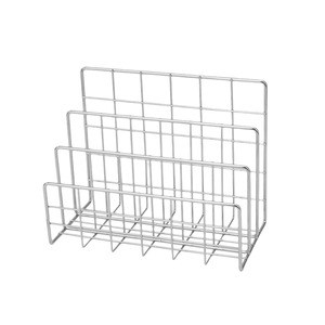 Metal Three Compartment <b>Bookshelf</b> Desktop Organizer Rose Gold Storage Rack For Office Home Use - Product Image 3