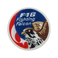 Offre Spéciale – Écusson Brodé F-16 Fighting Falcon – Logo Personnalisé Aviation 2D/3D – Écologique avec Fixation Auto-agrippante pour Casquettes – Motifs Fleur/Alphabet
