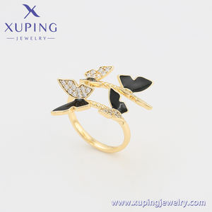 A00895427 Xuping gioielli squisita farfalla di alta qualità anello aperto da donna in oro 14 carati anello di protezione ambientale anello di rame - Product Image 3