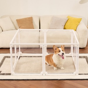 Modern Yeni Tip Çevre Dostu Sağlam Plastik Şeffaf İç/Dış Mekan Köpek Kabini Düğme Kapatmalı Kare Şekilli Evcil Hayvan - Product Image 1