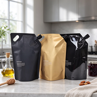 MOQ 100 pièces – Sachet Doypack personnalisé anti-humidité avec bec verseur 1L – Emballage réutilisable pour liquides (boissons, lait, shampoing)