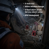 Monitor Gempa Gempa Ganda Dalam Ruangan, Sensor Kemiringan 3 Axis XYZ, Akselerometer, Deteksi Gas, IP66, Pemasangan Magnetik, Perangkat Peringatan