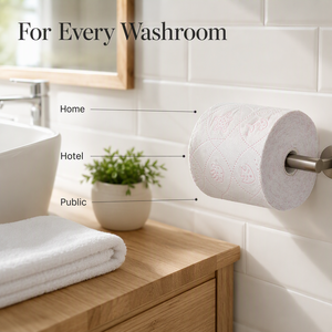 Papier toilette matelassé doux en pâte de bois vierge, rouleau standard, motif gaufré rose, sans mandrin, absorbant, lavable - Product Image 4