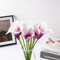 Haute qualité grande touche réelle Calla Lily Pu fleurs artificielles blanc fête de mariage décoration de la maison Table pièce centrale