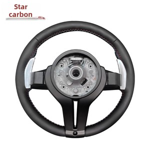 Volant de direction en cuir véritable style sport pour assemblage M3M5F15F30, volant de direction en cuir pour voiture, assemblage en cuir véritable - Product Image 4