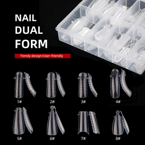 120Pcs Quick Building <b>Nail</b> Mold Transparent French Dual Form <b>Extension</b> Tips Plastic Salon Manicure Reusable <b>Nail</b> System Tool - Product Image 2