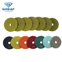 Tampons de polissage humides en diamant de 4 pouces, tampons en mousse de polissage personnalisables OEM pour le polissage du granit et du marbre, 100 mm