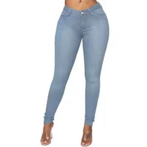 Jeans Skinny Femme Été 2025 – Denim Coton Élastique Vintage Délavé Taille Basse - Product Image 2