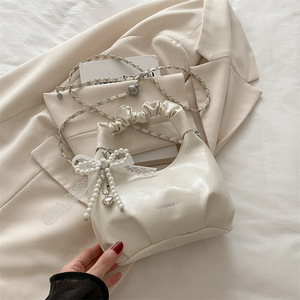 Bolso de Mano Plateado con Pliegues, Nuevo Modelo de Verano 2026 para Mujer, Bolso Tipo Dumpling, Bolso Bandolera con Cadena - Product Image 1
