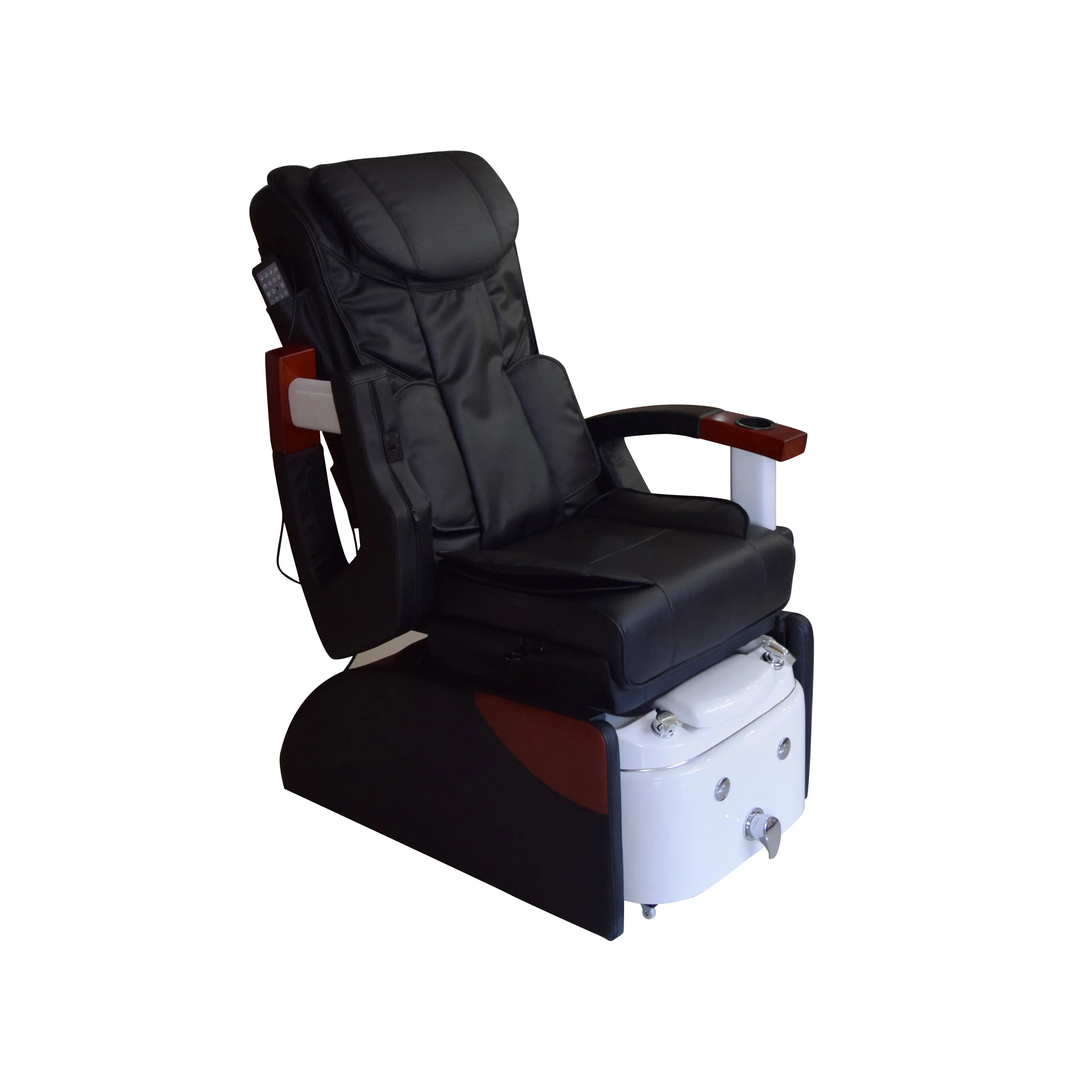 Automatically Retractable Spa Tub hides underneath pedicure spa massage chair