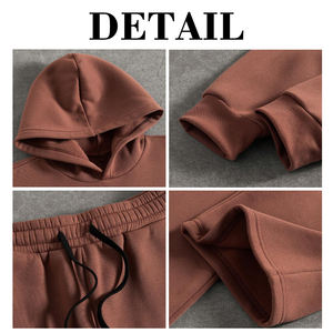 KIingSen Custom High Quality Breathable <b>3D</b> Embroidery Winter Men's Fleece Pullover <b>Hoodie</b> and Pants Set Hip Hop Warm Sweatsuits - Product Image 5