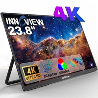 Moniteur portable IPS 23,8 pouces avec support réglable à 180°, protection oculaire DC, USB-C et HDMI pour la maison, le bureau et le gaming